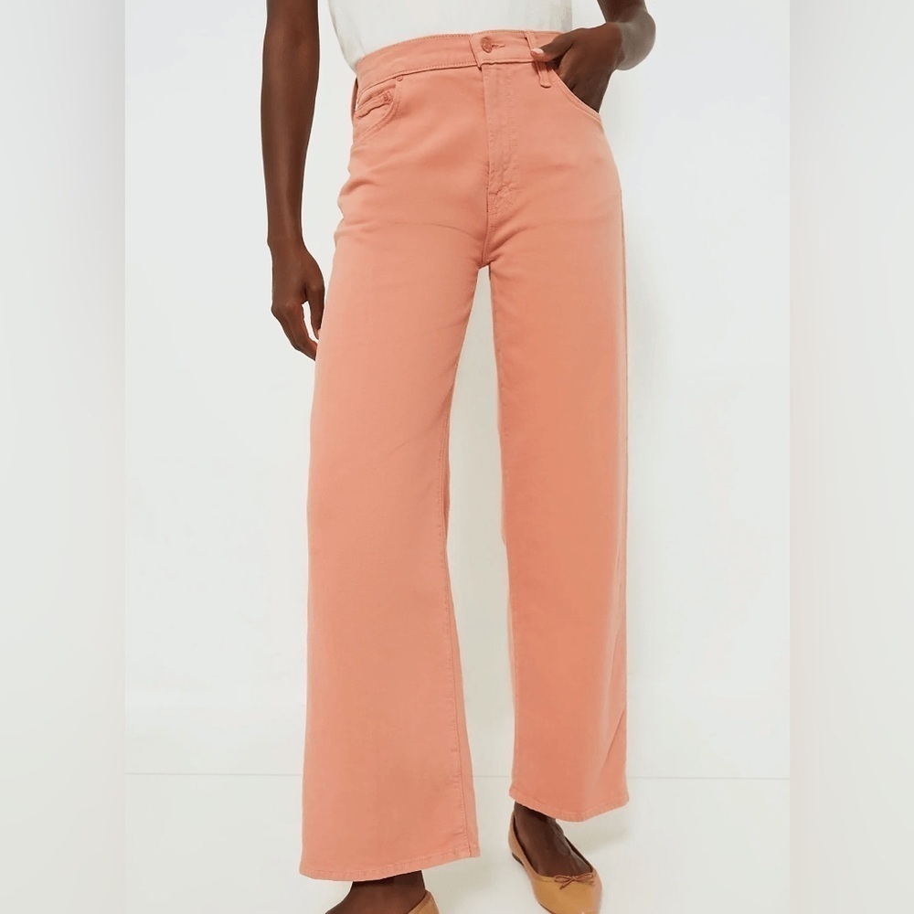 MOTHER The Dodger Ankle Linen-Blend Mango Wide Leg Jean  , sz 25